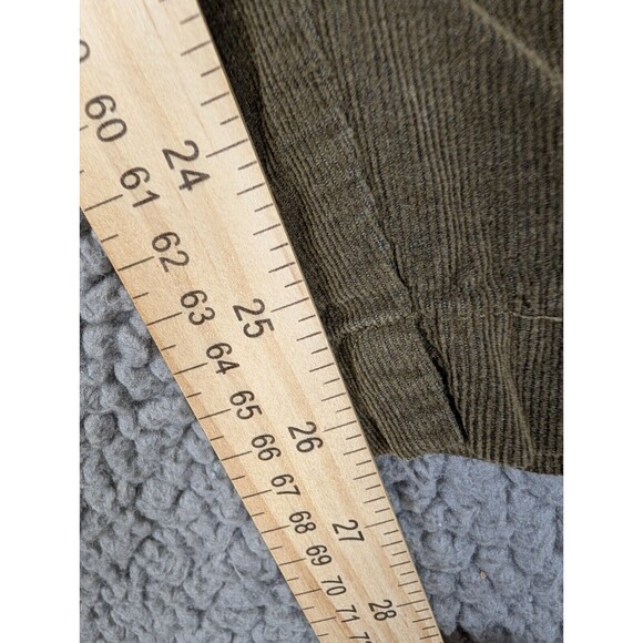 Zara Woman Size S Green Corduroy Pants Drawstring Paperbag Elastic Waist - Picture 10 of 12